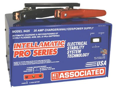 ASSOCIATED EQUIPMENT 9425 SMART CHARGER,W/POWER SUPPLY,12V,20/25A