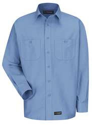 WRANGLER WS10LBRGXL LONG SLEEVE SHIRT LIGHT BLUE POLY/COTTON