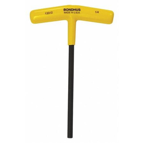 BONDHUS 13312 1/4" HEX, T-HANDLE CUSHION GRIP, HEX KEY