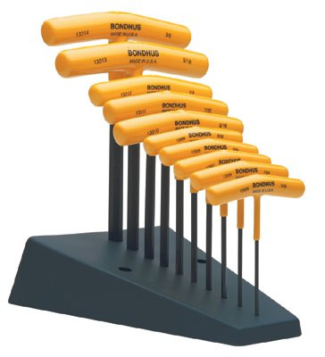 BONDHUS 13390 10 PIECE T-HANDLE HEX KEY SET