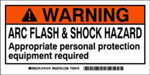 BRADY SPC ABSORBENTS 101519 ARC FLASH PROTECTION LABEL 2 IN H PK10