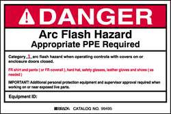 BRADY SPC ABSORBENTS 121108 ARC FLASH PROTECTION LABEL 6 IN W PK5