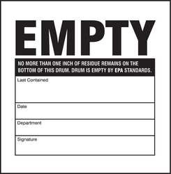 BRADY SPC ABSORBENTS 121439 DRUM LABEL 6 IN H 6 IN W PK 100