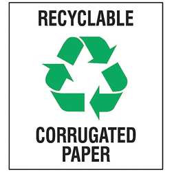 BRADY SPC ABSORBENTS 18409LFLS RECYCLE LABEL,10 IN X 10 IN,VINYL,PK5