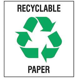 BRADY SPC ABSORBENTS 20636FLS RECYCLE LABEL,5 IN X 5 IN,VINYL,PK5