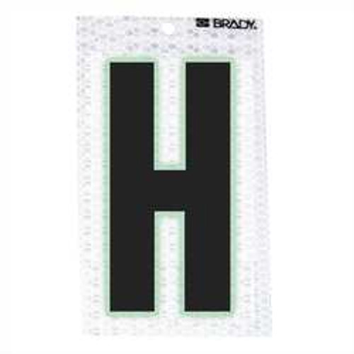BRADY SPC ABSORBENTS 3020-H REFL. LETTER LABEL, H, GLOW IN DARK,PK10