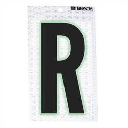 BRADY SPC ABSORBENTS 3020-R REFL. LETTER LABEL, R, GLOW IN DARK,PK10