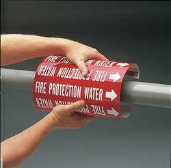 BRADY SPC ABSORBENTS 4060-B PIPE MARKER FIRE PROTECTION WATER RED