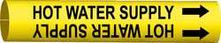BRADY SPC ABSORBENTS 4082-F D3202 PIPE MARKER HOT WATER SUPPLY 6TO7-