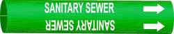 BRADY SPC ABSORBENTS 4123-B PIPE MRKR SANITARY SEWER 1-1/2TO2-3/8 IN