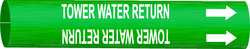 BRADY SPC ABSORBENTS 4143-A PIPE MARKER,TOWER WATER RETURN,13/16IN H
