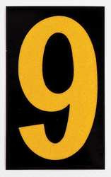 BRADY SPC ABSORBENTS 5000-9 REFLECTIVE NUMBERS AND LETTERS,9,PK25