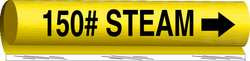 BRADY SPC ABSORBENTS 5614-O PIPE MARKER 150# STEAM Y 1/2 TO1-3/8 IN