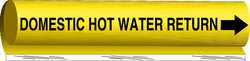 BRADY SPC ABSORBENTS 5676-O PIPE MARKER DOMESTIC HOT WATER RETURN Y