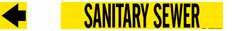 BRADY SPC ABSORBENTS 5755-HPHV PIPE MARKER SANITARY SEWER Y 8 IN ORGRTR