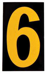 BRADY SPC ABSORBENTS 5890-6 REFLECTIVE NUMBERS AND LETTERS,6,PK25