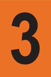 BRADY SPC ABSORBENTS 5910-3 REFLECTIVE NUMBERS AND LETTERS,3,PK25