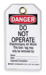 BRADY SPC ABSORBENTS 65504 DANGER TAG 5-1/2 X 3 IN HD POLYEST PK25