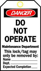 BRADY SPC ABSORBENTS 66056 DANGER TAG 5-3/4 X 3 IN OSHA 3/8 IN PK25