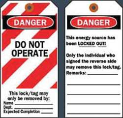 BRADY SPC ABSORBENTS 66063 DANGER TAG 5-3/4 X 3 IN OSHA BRS PK25
