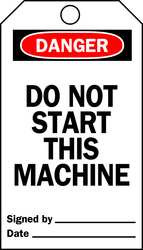 BRADY SPC ABSORBENTS 76188 DANGER TAG 5-3/4 X 3 IN VINYL MET PK25