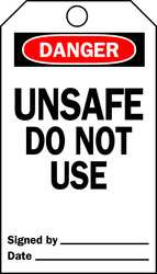 BRADY SPC ABSORBENTS 76221 DANGER TAG 5-3/4 X 3 IN UNSAFE DNU PK25