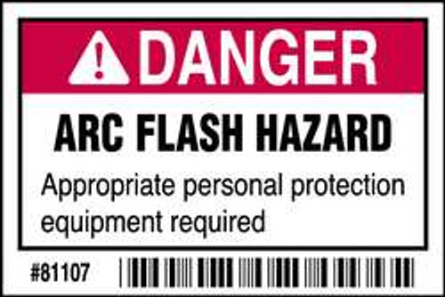 BRADY SPC ABSORBENTS 81107 ARC FLASH PROTECTION LABEL 2 IN H PK10