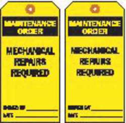 BRADY SPC ABSORBENTS 86474 MAL NT ORD TAG 7 X 4 IN BK/YEL PK10