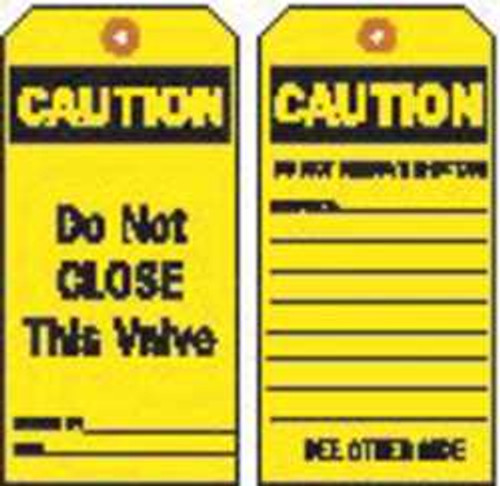 BRADY SPC ABSORBENTS 86546 CAUT TAG 5-3/4 X 3 IN BK/YEL 3/8 IN PK10