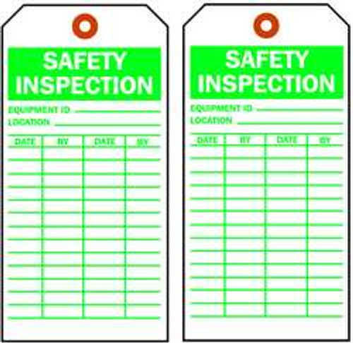 BRADY SPC ABSORBENTS 86556 SAFETY INSPECTION TAG 5-3/4 X 3 IN PK10 BRADY SPC ABSORBENTS 86556 SAFETY INSPECTION TAG 5-3/4 X 3 IN PK10