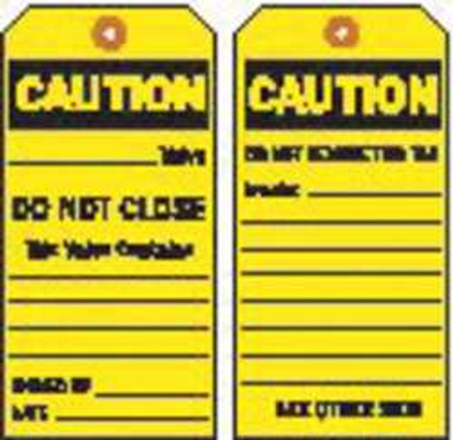 BRADY SPC ABSORBENTS 86717 CAUT TAG 7 X 4 IN BK/YEL CARDSTOCK PK100