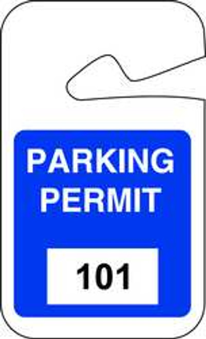 BRADY SPC ABSORBENTS 96262 PARKING PERMITS,101-200,WHT/BLU,PK100