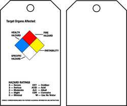 BRADY SPC ABSORBENTS 99105 TAG,POLYESTER,CHEMICAL HAZARD,PK25
