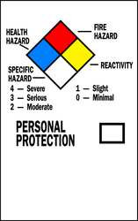 BRADY SPC ABSORBENTS 99199 NFPA LABEL,2 IN.H,1-1/4 IN.W,PAPER,PK500