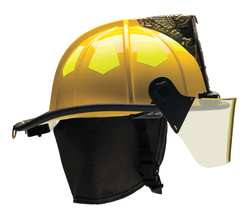 BULLARD US6YL6L G8587 FIRE HELMET YELLOW FIBERGLASS