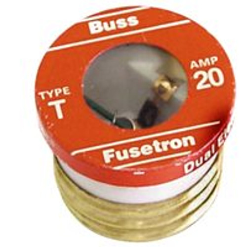 COOPER BUSSMANN BP/T-20 2-PK. 20-AMP TYPE T PLUG FUSE COOPER BUSSMANN BP/T-20 2-PK. 20-AMP TYPE T PLUG FUSE