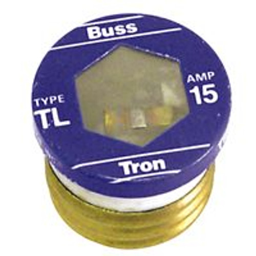 COOPER BUSSMANN TL-15 125 VAC, 15 AMP, TIME DELAY PLUG FUSE COOPER BUSSMANN TL-15 125 VAC, 15 AMP, TIME DELAY PLUG FUSE