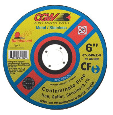 CGW ABRASIVES 36302 CGW - CAMEL GRINDING WHEELS TYPE 1, CONT