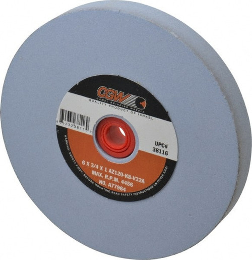 CGW ABRASIVES 38116 GRINDING WHL,6X3/4X1,T1,AZ120-K8-V,SG PK