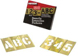 C.H. HANSON 10113 INTERLOCKING,BRASS STENCIL SET,3",77PCS