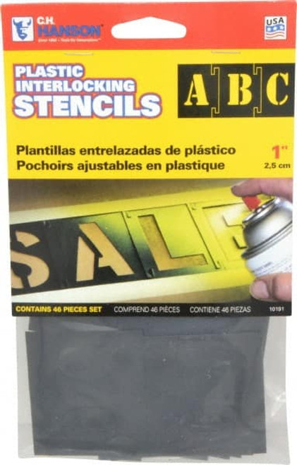 C.H. HANSON 10191 1" 46-PC. PLASTIC INTERLOCKING STENCIL S C.H. HANSON 10191 1" 46-PC. PLASTIC INTERLOCKING STENCIL S