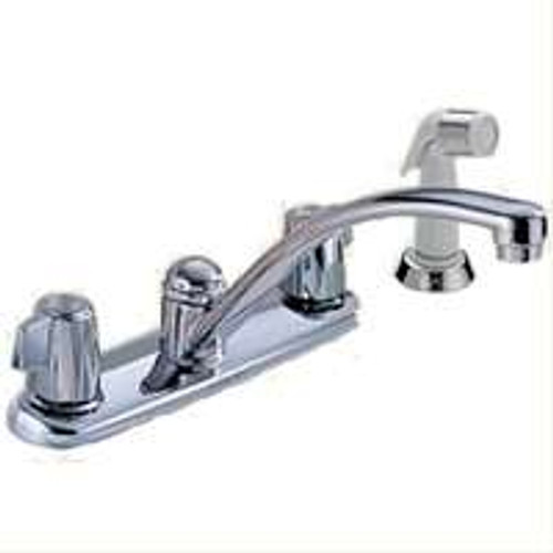 DELTA FAUCET COMPANY 2400LF KITCHEN FAUCET 2-HNDL SPRAY CH