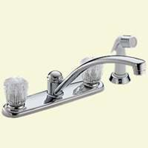 DELTA FAUCET COMPANY 2402LF KITCHEN FAUCET 2-HNDL SPRAY CH