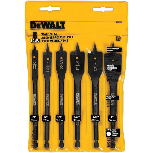 DEWALT TOOLS DW1587 6 PC SPADE BIT SET