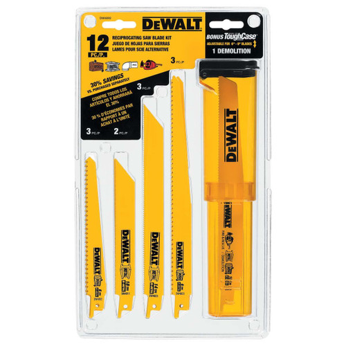 DEWALT TOOLS DW4892 12 PC RECIP BLADE SET WITH CASE