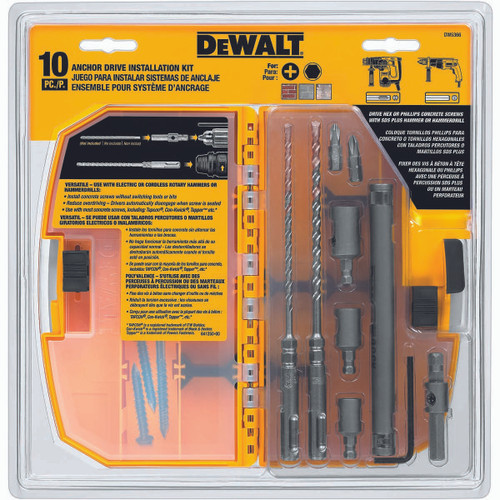 DEWALT TOOLS DW5366 10 PC  ANCHOR DRIVE KIT
