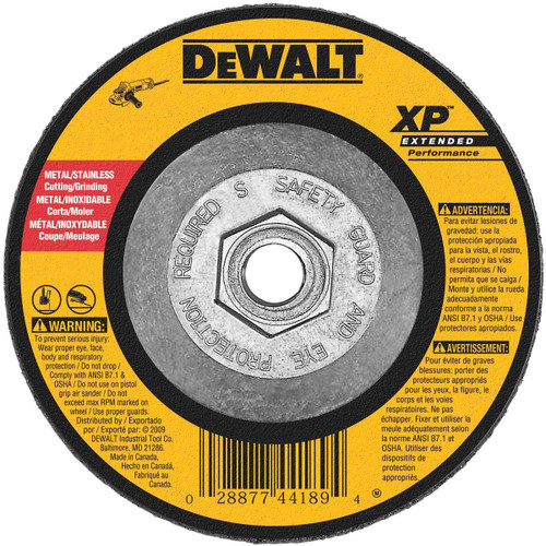 DEWALT TOOLS DW8821 6" X 1/4" X 5/8"-11 XP GRINDING WHEEL