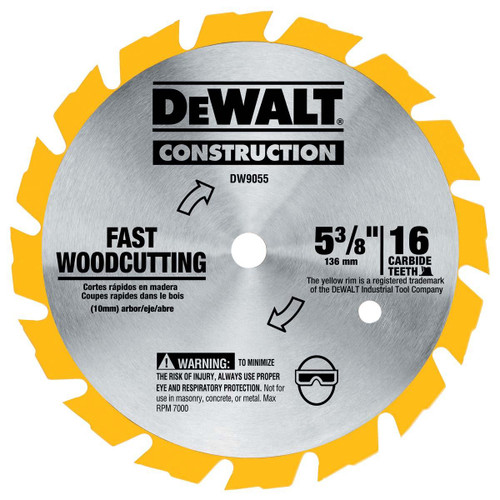 DEWALT TOOLS DW9055 5-3/8 16T CARBIDE BLADE