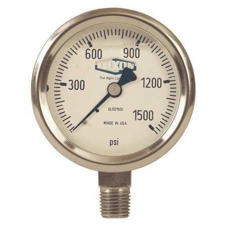 DIXON VALVE  COUPLING GLSS160 SS LIQUID FILL GAUGE LOWER MNT 0-160PSI
