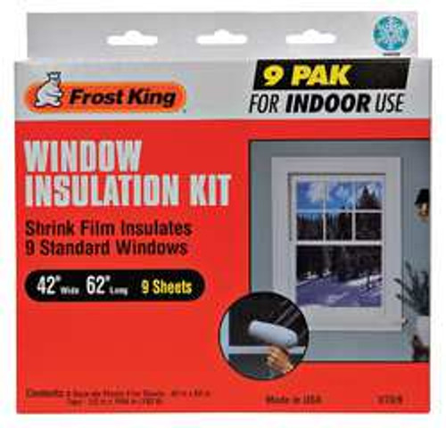 FROST KING V73/9H SHRINK WINDOW KIT,INDOOR,42 X 62 IN
